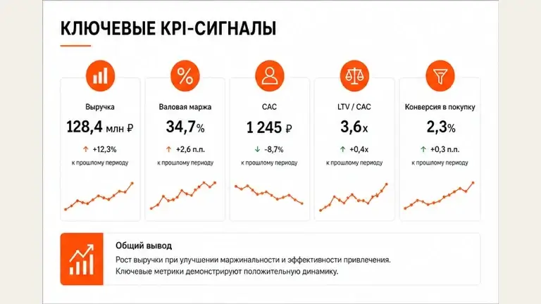 Пример слайда: Аналитическая презентация