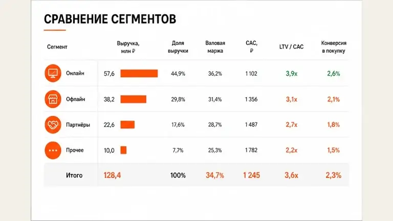 Третий слайд сценария: Аналитическая презентация