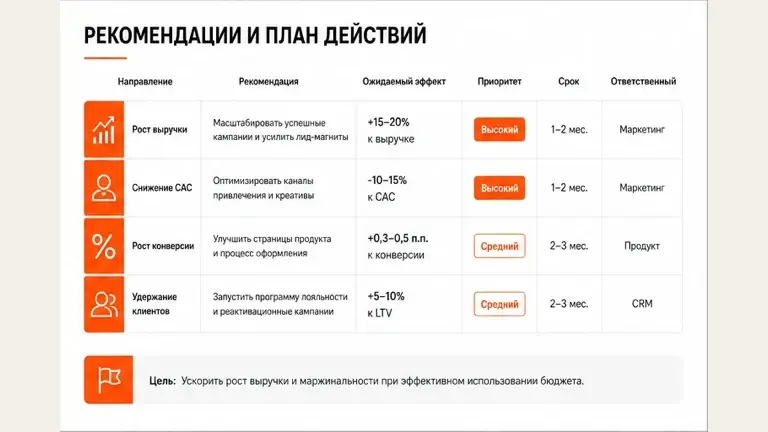 Пример слайда «Аналитическая презентация»: Решение